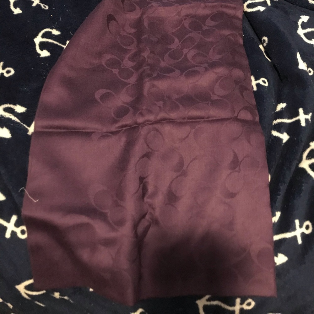 NWT Coach purple shawl 66"x 24" with pouch